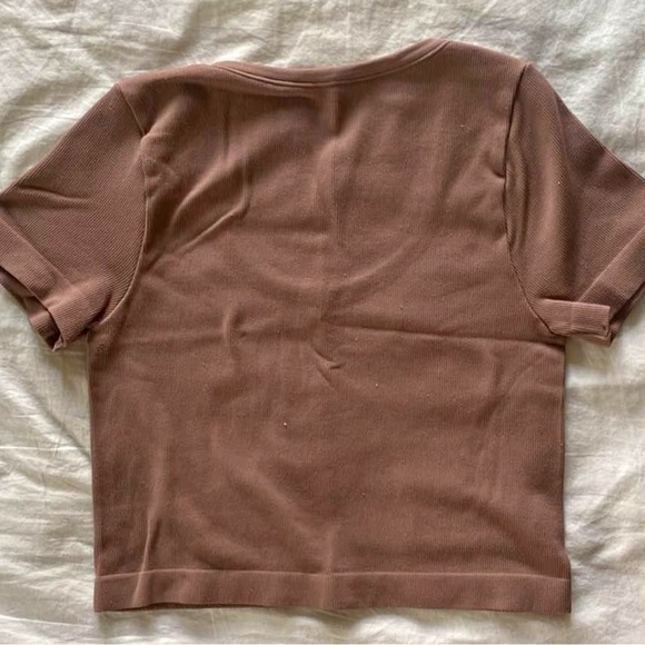 Garage Brown Cropped Baby Tee - Size M - Picture 2 of 2